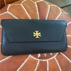 Tory Burch Black Leather Crossbody with Gold Hardware